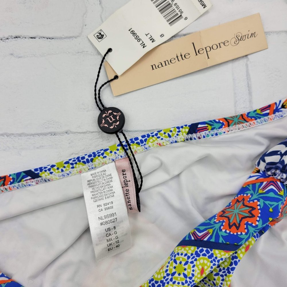 NWT Nanette Lepore Scarf Patchwork Siren Bikini Bottom NL9S991 - Picture 4 of 5
